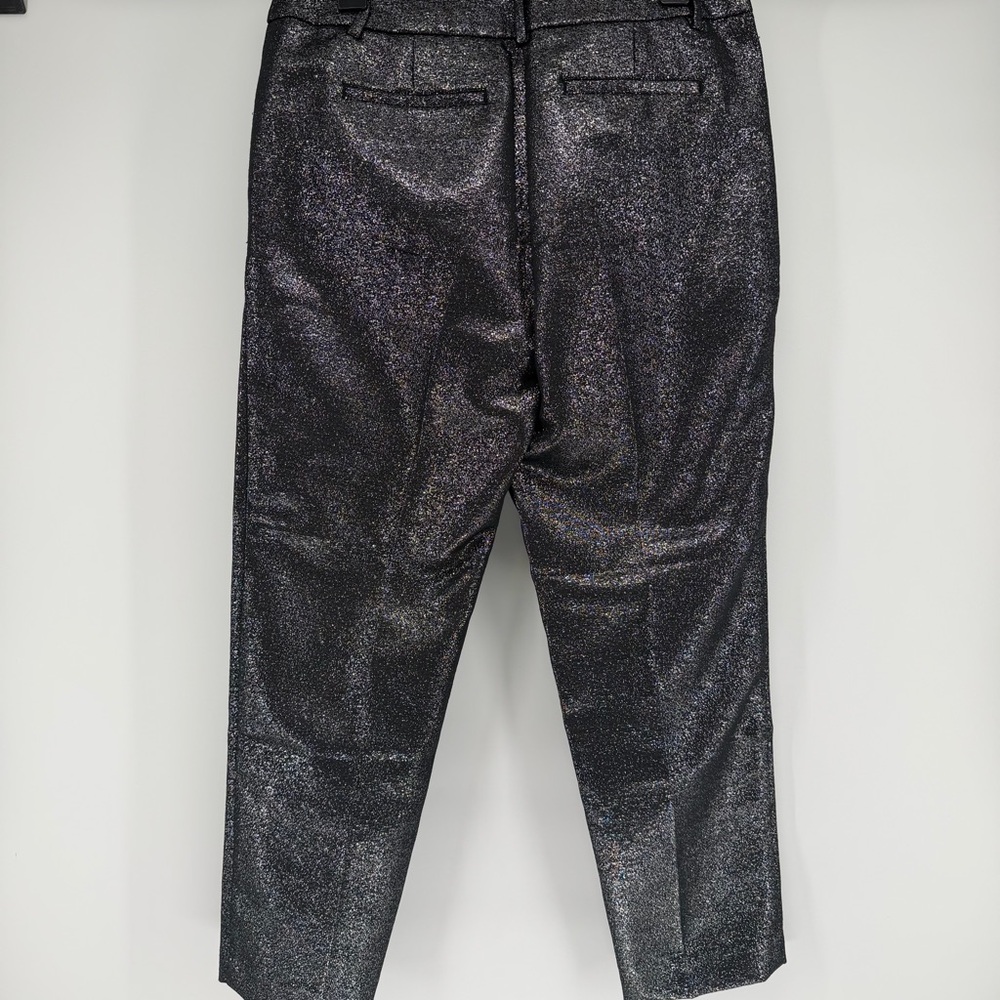 LOFT Riviera Shimmering Gray Silver Metallic Pants Womens Size 4 - Picture 6 of 10
